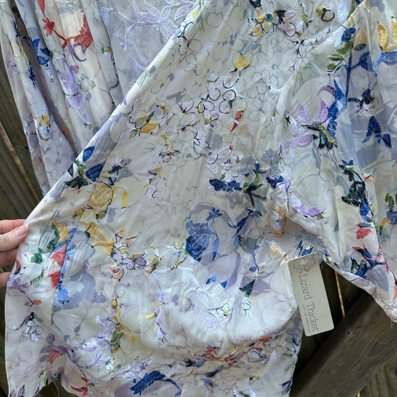 The Cove Boutique Boho Embroidered Floral Open Front Kimono Cardigan - Picture 4 of 8